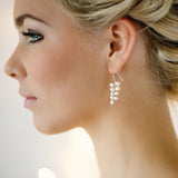 Laurel pearl leaf drop earrings - Liberty in Love