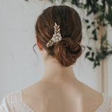 Lavina crystal embellished flower and sprigs hair comb - Liberty in Love