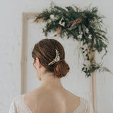 Lavina crystal embellished flower and sprigs hair comb - Liberty in Love