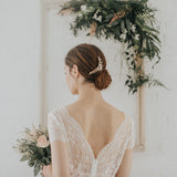 Lavina crystal embellished flower and sprigs hair comb - Liberty in Love