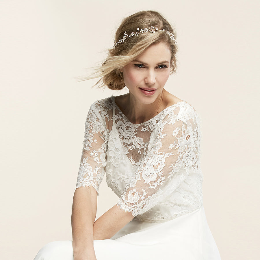 Crystal buds and sprigs headpiece | Leslie headpiece  display picture 1