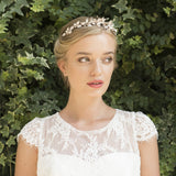 Liberty rose gold enamelled blossoms and painted leaves headpiece - Liberty in Love