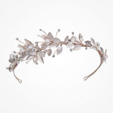 Liberty rose gold enamelled blossoms and painted leaves headpiece - Liberty in Love