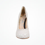 Klara (white) punched hearts leather courts - Liberty in Love