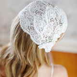 Liliana vintage ivory lace bridal juliet cap - Liberty in Love