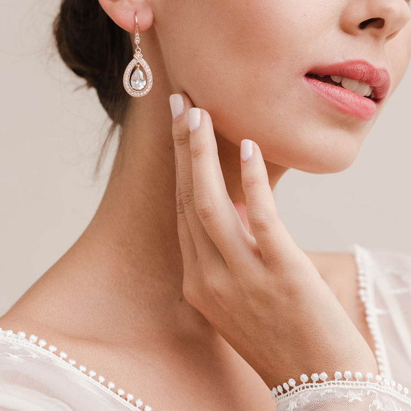 Teardrop cz earrings online