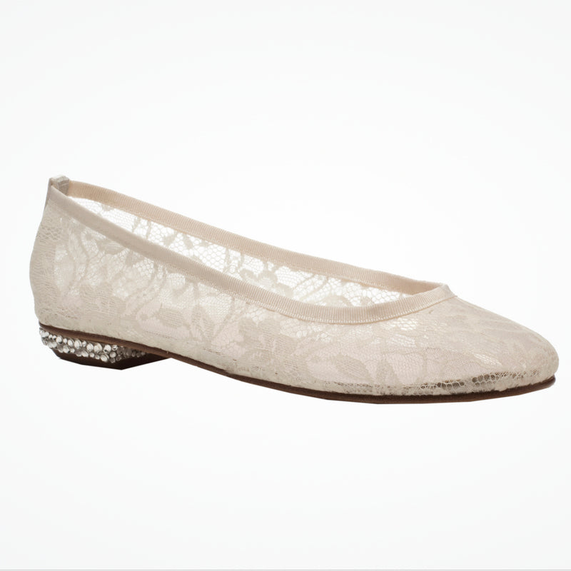 Lille lace Swarovski crystal embellished ballerina flats - size 7 only - Liberty in Love