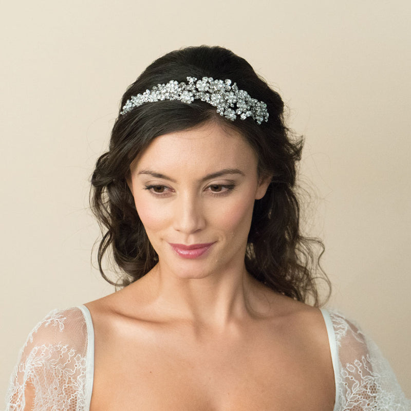 Lillian crystal embellished blossom and leaves headpiece - Liberty in Love