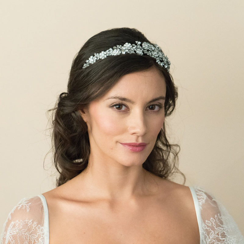 Lillian crystal embellished blossom and leaves headpiece - Liberty in Love