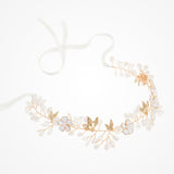 Lily blossom, pearl buds and leaves hair vine - Liberty in Love