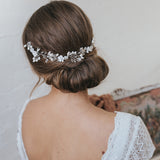 Lily blossom, pearl buds and leaves hair vine - Liberty in Love