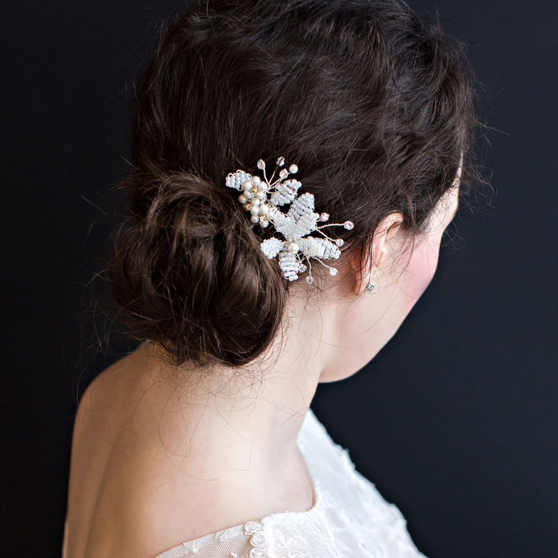 Hattie pearl beaded blossom comb - Liberty in Love