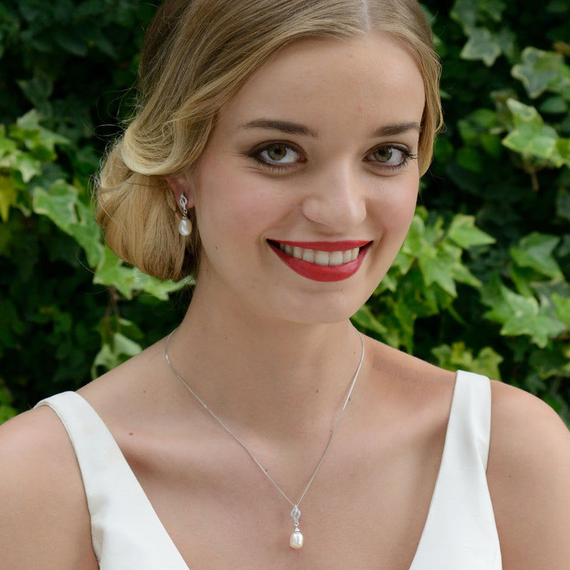 Lisbon crystal embellished pearl pendant - Liberty in Love