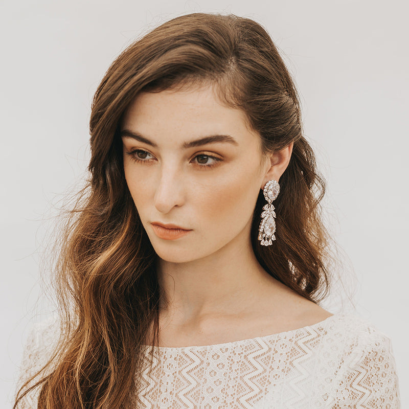 Liz crystal bridal statement earrings - Liberty in Love