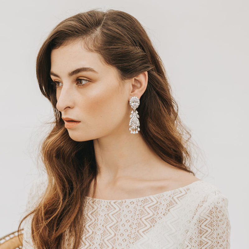 Liz crystal bridal statement earrings - Liberty in Love