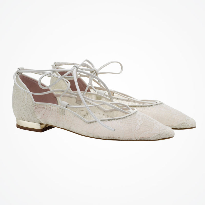 Lolita lace-up flat pumps - size 6 only - Liberty in Love