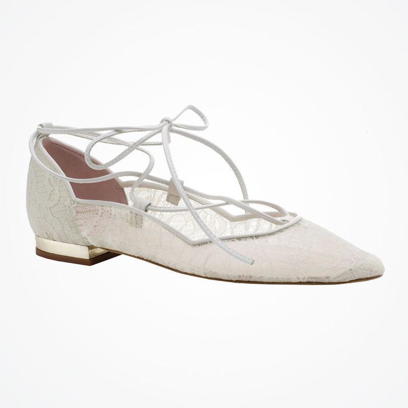 Lolita lace-up flat pumps - size 6 only - Liberty in Love