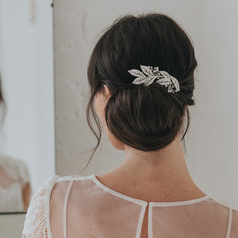 London crystal embellished leaves and sprigs hair comb - Liberty in Love