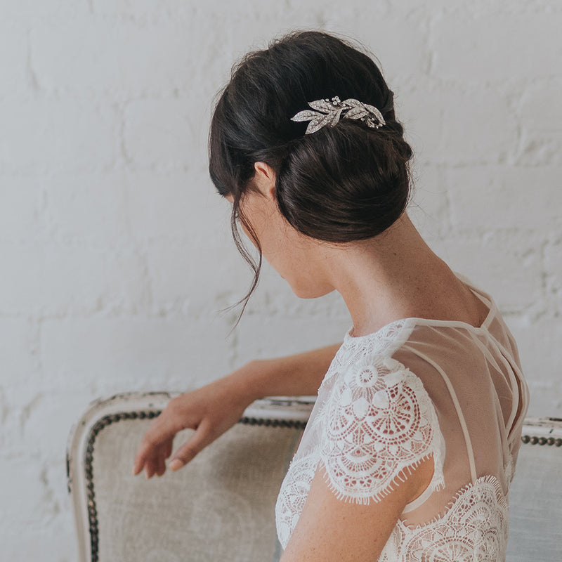 London crystal embellished leaves and sprigs hair comb - Liberty in Love