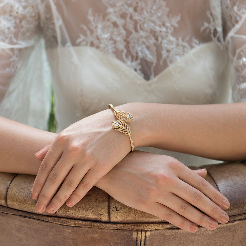 Long island gold feather bracelet - Liberty in Love