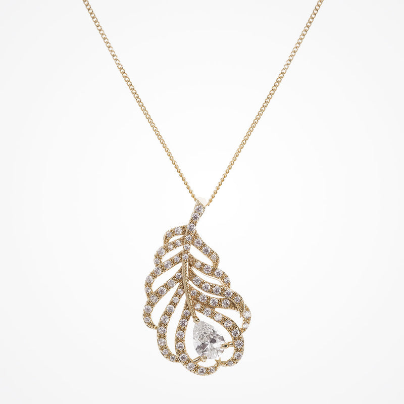 Long island gold feather pendant - Liberty in Love