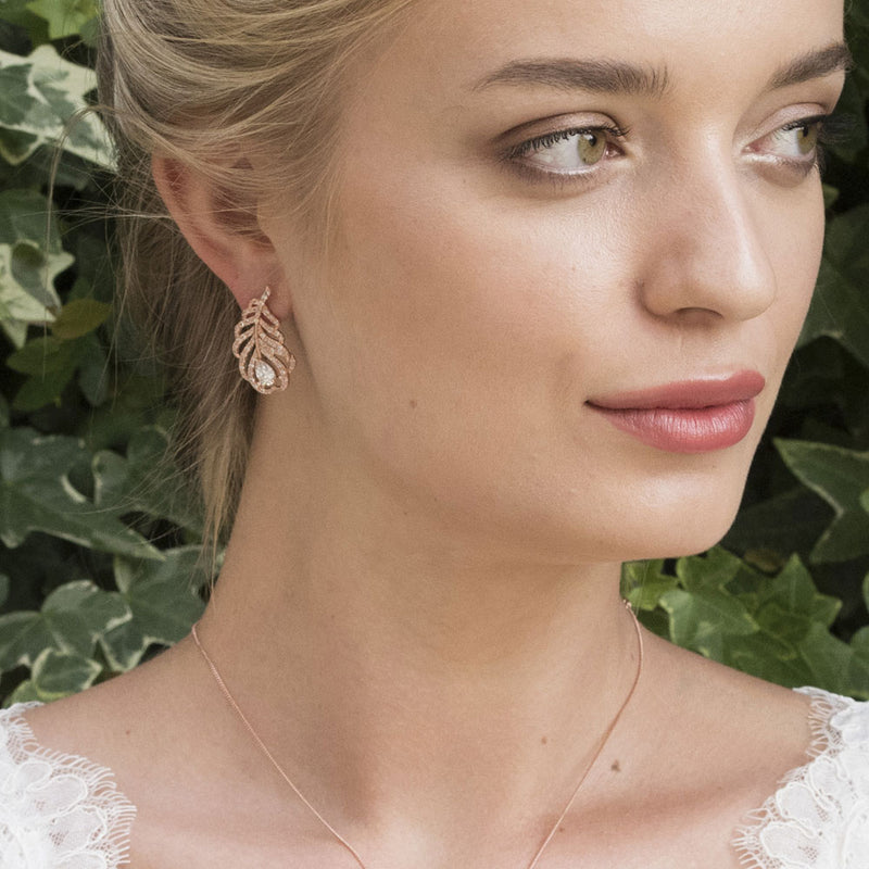 Long island rose gold drop earrings - Liberty in Love
