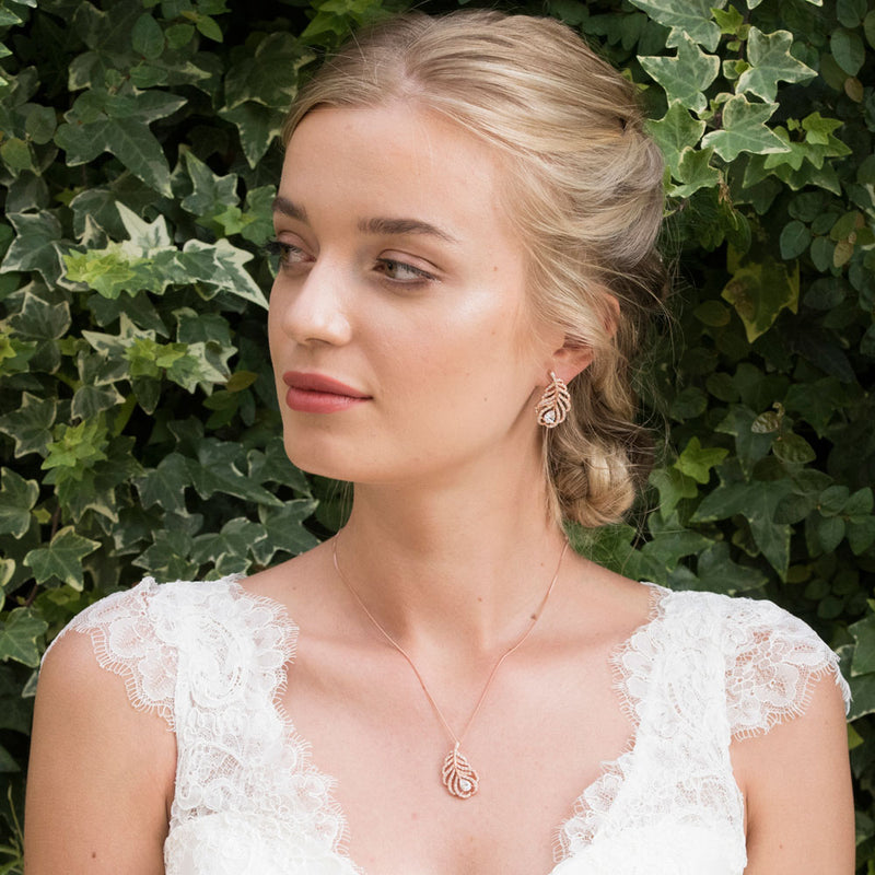 Long island rose gold leaf pendant - Liberty in Love