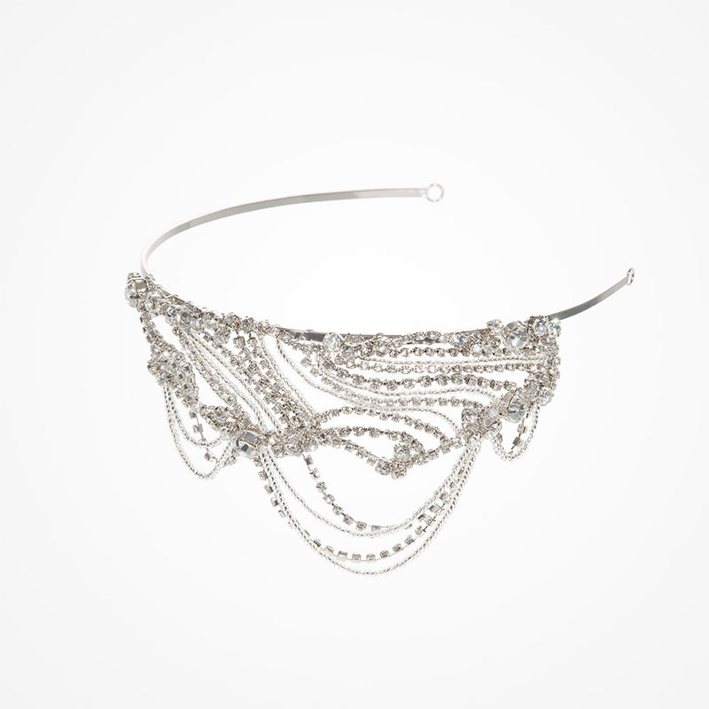 Lottie crystal beaded draping strands headpiece - Liberty in Love