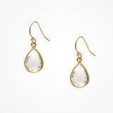 Lotus teardrop crystal quartz earrings - Liberty in Love