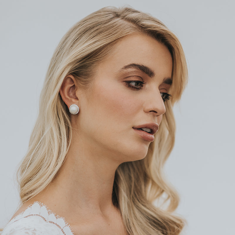 Lotus pearl stud earrings - Liberty in Love