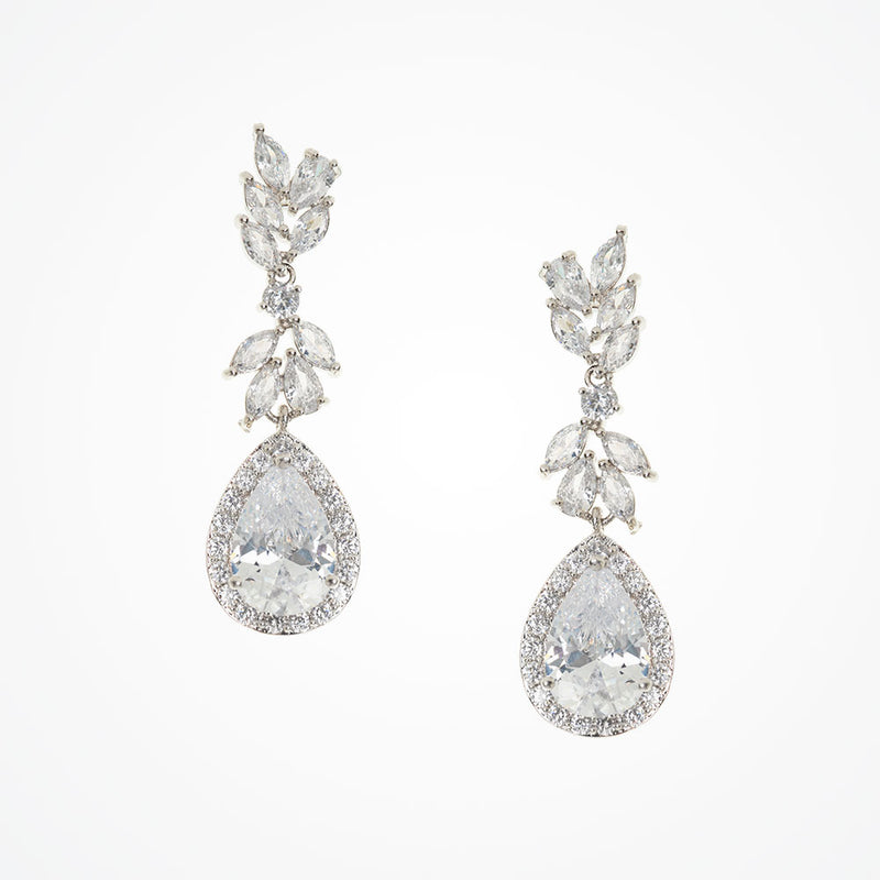 Lourdes crystal floral drop earrings - Liberty in Love
