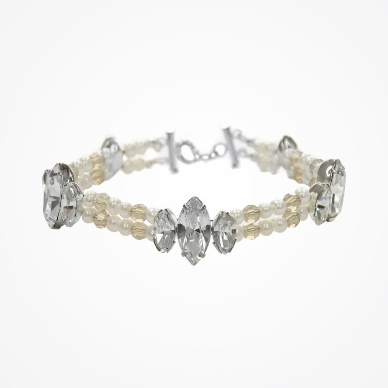 Love pearl and sand opal crystal bracelet - Liberty in Love