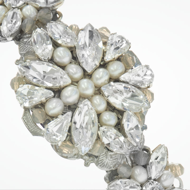 Love pearl and sand opal crystal headdress - Liberty in Love