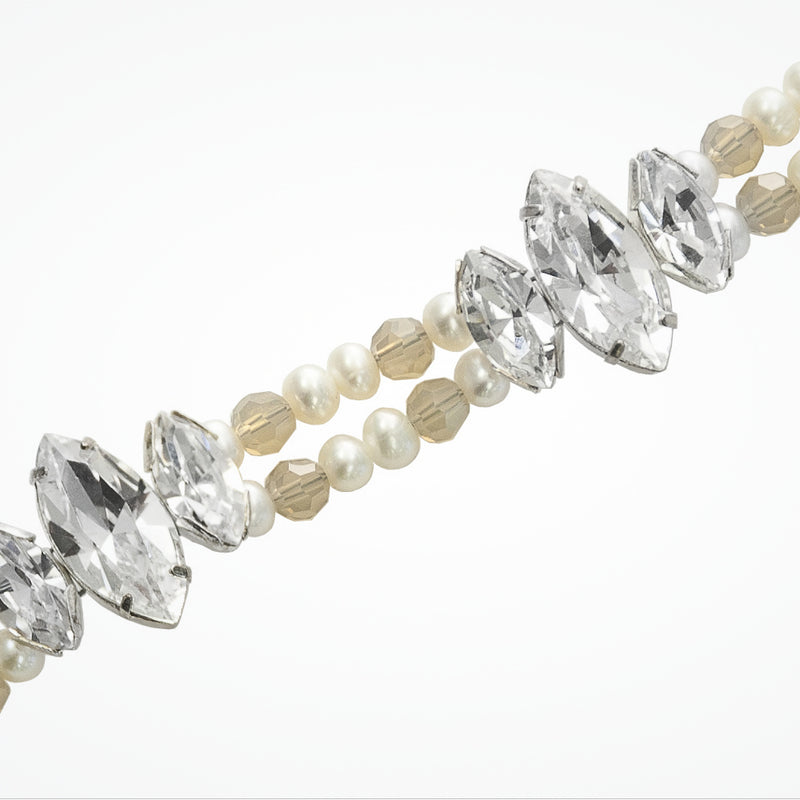 Love pearl and sand opal crystal bracelet - Liberty in Love