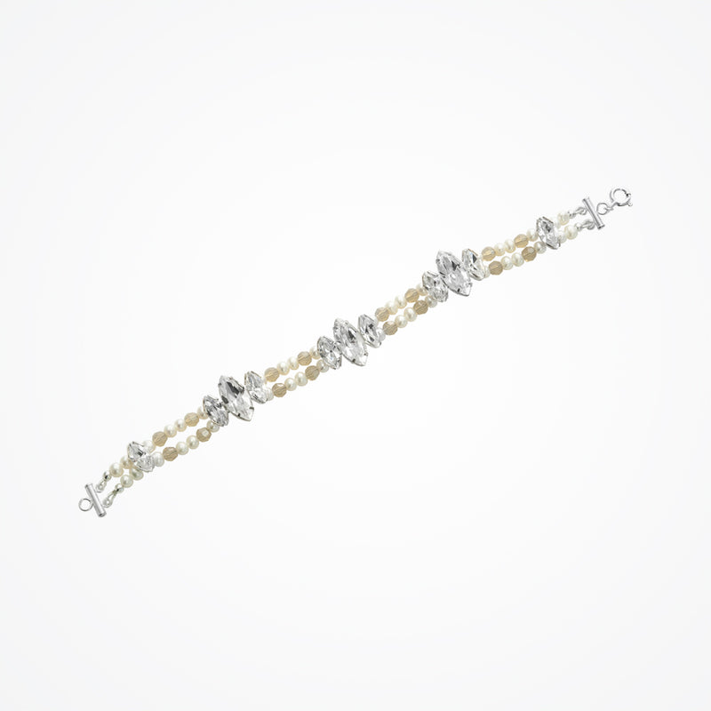 Love pearl and sand opal crystal bracelet - Liberty in Love