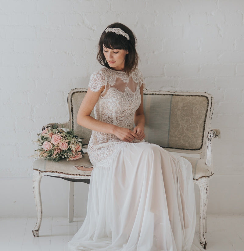 Luella navette and pear crystal headpiece - Liberty in Love