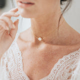 Luna single pearl chain choker necklace - Liberty in Love