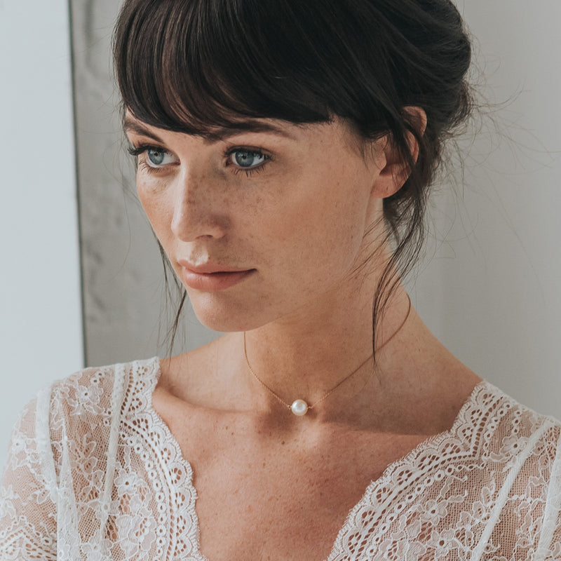 Luna single pearl chain choker necklace - Liberty in Love