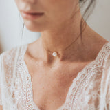 Luna single pearl chain choker necklace - Liberty in Love