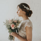 Lux curved crystal blossoms and sprigs headpiece - Liberty in Love