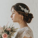 Lux curved crystal blossoms and sprigs headpiece - Liberty in Love