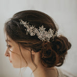 Lux curved crystal blossoms and sprigs headpiece - Liberty in Love