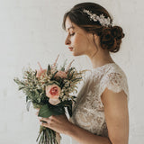 Lux curved crystal blossoms and sprigs headpiece - Liberty in Love