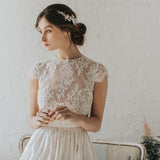 Lux curved crystal blossoms and sprigs headpiece - Liberty in Love