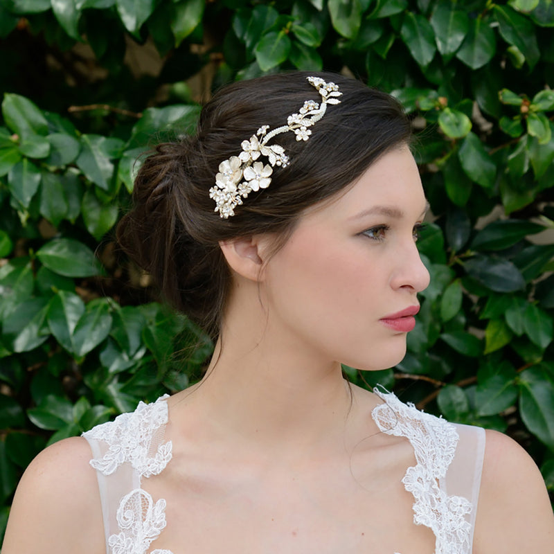 Lydia golden trailing blossoms hair clip - Liberty in Love