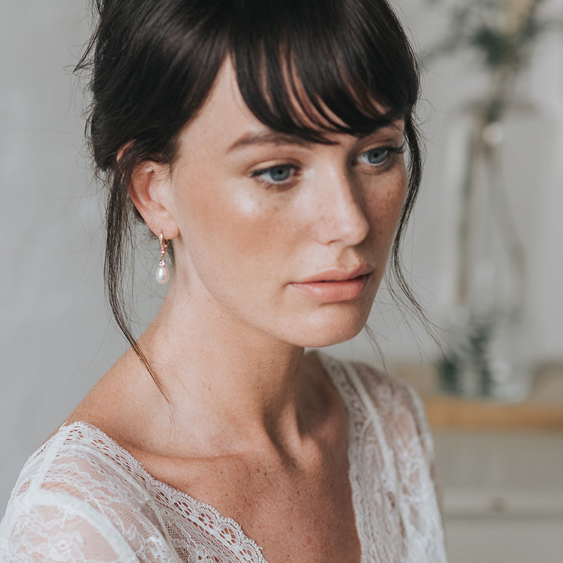 Mabel rose gold pearl earrings - Liberty in Love