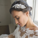 Nina crystal and pearl floral tiara - Liberty in Love