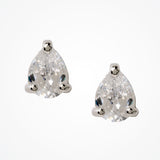 Manhattan pear cubic zirconia bridal stud earrings - Liberty in Love