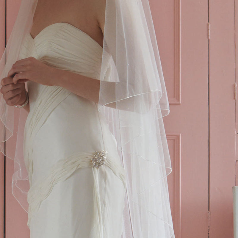 Marabou two tier tulle veil - Liberty in Love