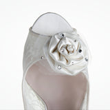 Marina lace with satin rose peep-toes - size 4 only - Liberty in Love